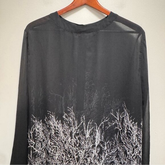 Addition Elle Love and Legend Black  White Sheer Tunic Top Size 22 - Picture 7 of 10